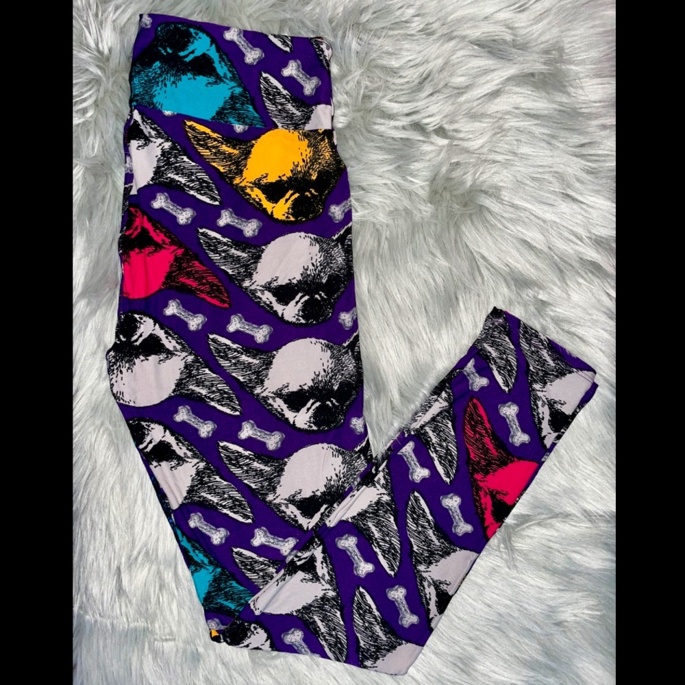 🦄LuLaRoe🦄 Leggings RARE Chihuahua Dogs TALL & CURVY